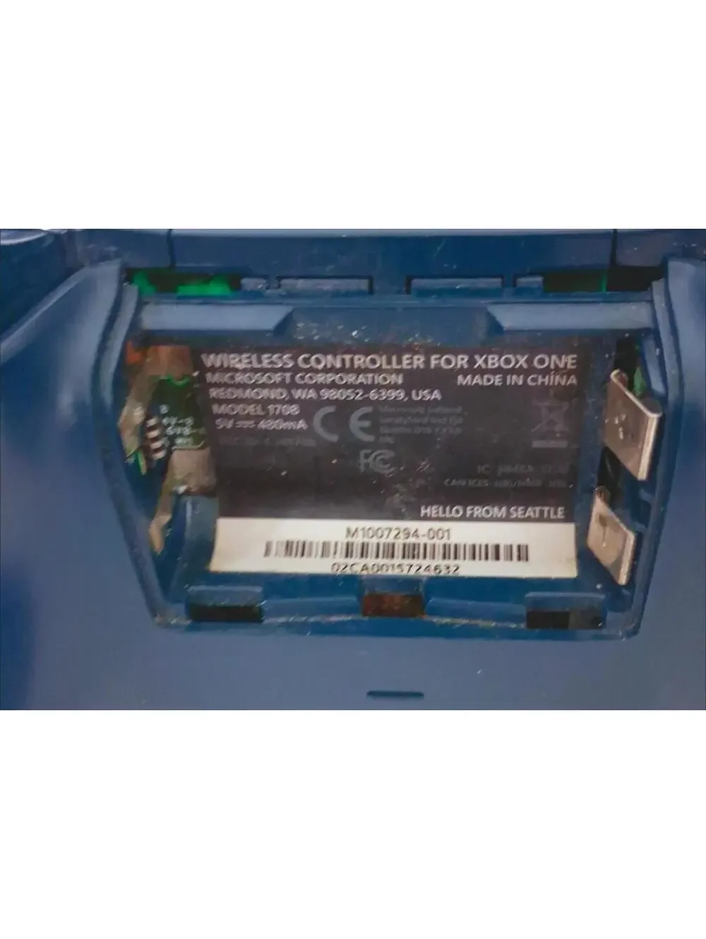 Microsoft 1708 Xbox One Wireless Controller - Ocean Shadow Untested